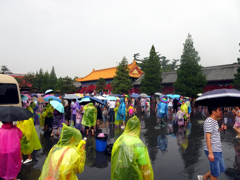 Tourists in front of the entrance to the Working People`s Cultural Palace, southeast of the Forbidden City
