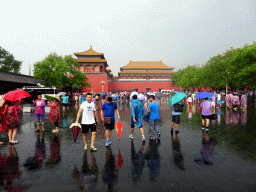 Tourists in front of the Meridian Gate, south entrance to the Forbidden City