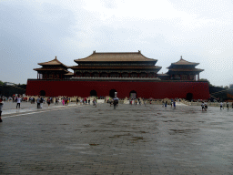 The Golden Water River Bridges over the Golden Water River and the back side of the Meridian Gate at the Forbidden City