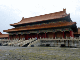 The back side of the Gate of Supreme Harmony at the Forbidden City