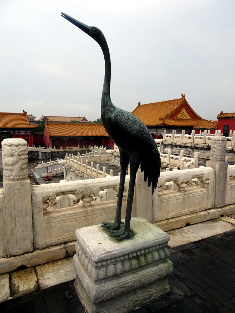 Heron statue at the front of the Hall of Supreme Harmony at the Forbidden City