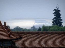 The National Centre for the Performing Arts, viewed from the Hall of Supreme Harmony at the Forbidden City