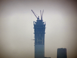 Skyscrapers in the city center, viewed from the Hall of Supreme Harmony at the Forbidden City