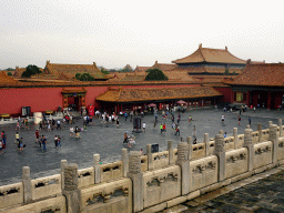 The Palace of Abstinence and the Hall for the Worship of Ancestors at the Forbidden City, viewed from the back side of the Hall of Preserving Harmony