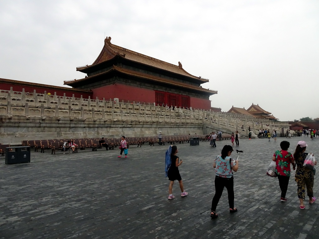 The back side of the Hall of Preserving Harmony at the Forbidden City with the Dragon Pavement