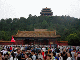 Jingshan Front Street and Jingshan Park with the Wanchun Pavilion, viewed from the back side of the Forbidden City