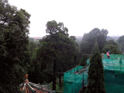 View towards the Forbidden City from the Zheng Jue Hall at the Jade Flower Island at Beihai Park