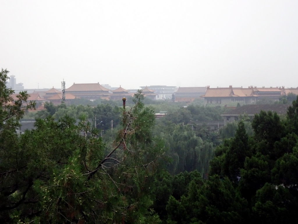 The Forbidden City, viewed from the Zheng Jue Hall at the Jade Flower Island at Beihai Park