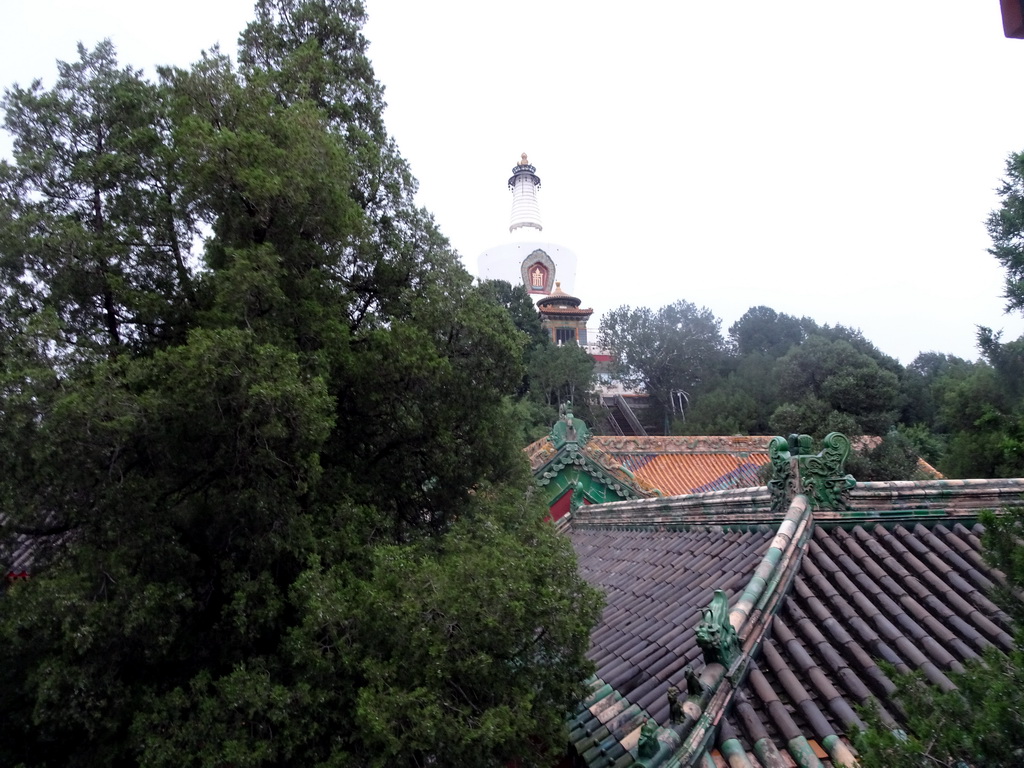 The White Pagoda at the Jade Flower Island at Beihai Park, viewed from a tower at the Zheng Jue Hall