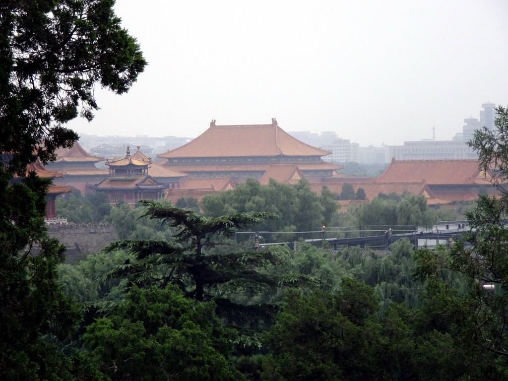 The Forbidden City, viewed from a tower at the Zheng Jue Hall at the Jade Flower Island at Beihai Park