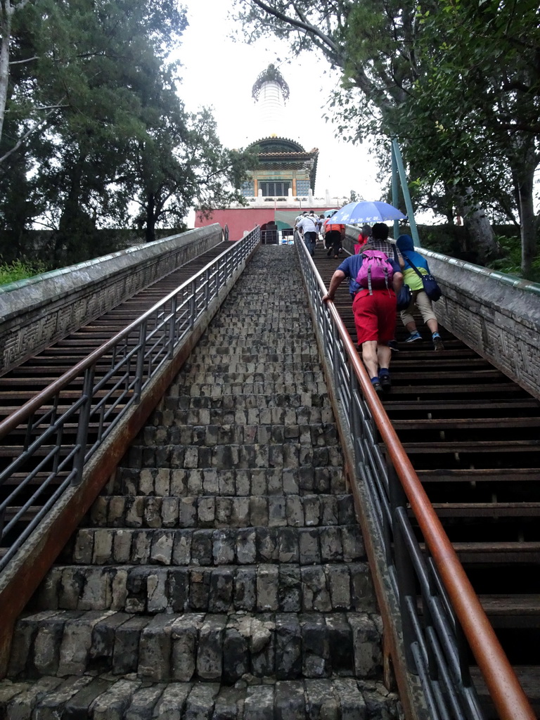 Staircase from the Pu`an Hall to the White Pagoda at the Jade Flower Island at Beihai Park