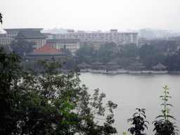 The northwest side of the Beihai Sea, the Little Western Heaven and the Five Dragons Pavilion at Beihai Park, viewed from the White Pagoda