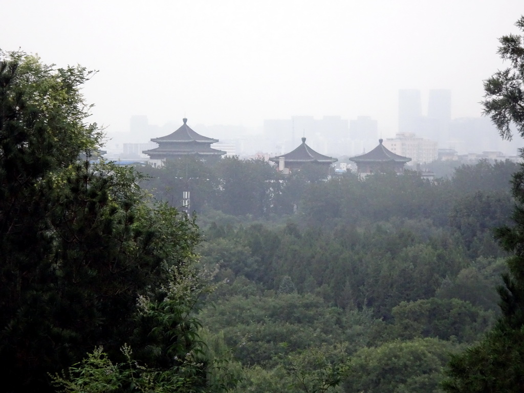 Buildings at the northeast side of Beihai Park, viewed from the path from the White Pagoda to the Doushan Bridge