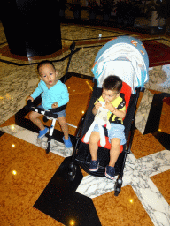 Max and his cousin in the lobby of the Beijing Prime Hotel Wanfujing