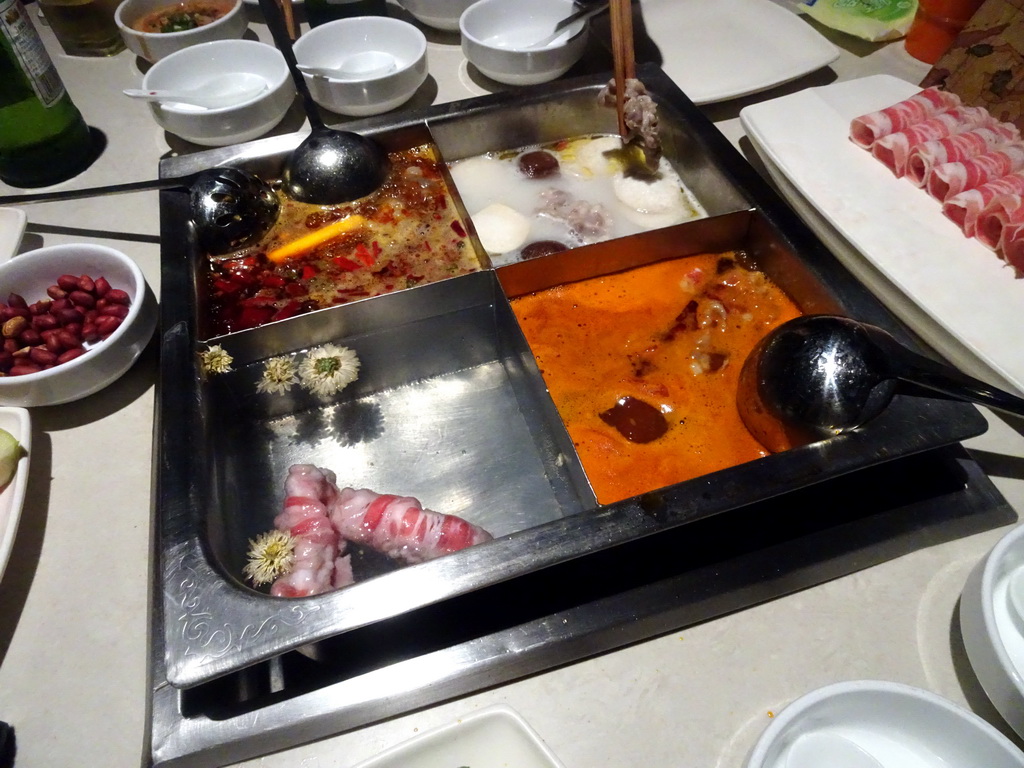 Fondue in a restaurant at the Intime Lotte department store