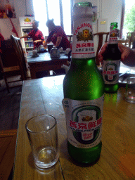 Yanjing beer at our lunch restaurant at Jiugulou Street