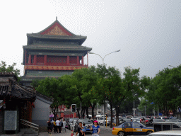 The west side of the Beijing Drum Tower, viewed from the crossing of Jiugulou Street and Gulou West Street