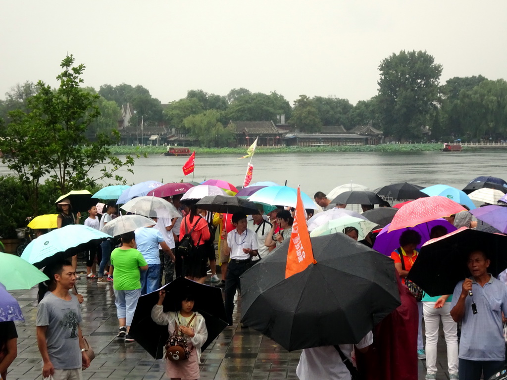 The south side of Qianhai Lake with the Lotus Market Marina, viewed from the Dianmen West Street