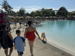 Miaomiao and Max at the Activity Pool attraction at the Aqua Land area of the Land of Legends theme park