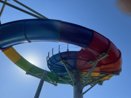 The Turtle Coaster attraction at the Aqua Land area of the Land of Legends theme park, viewed from a tube at the Wild River attraction