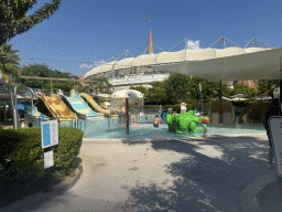 The Kids Play attraction and the Stadium at the Aqua Land area of the Land of Legends theme park