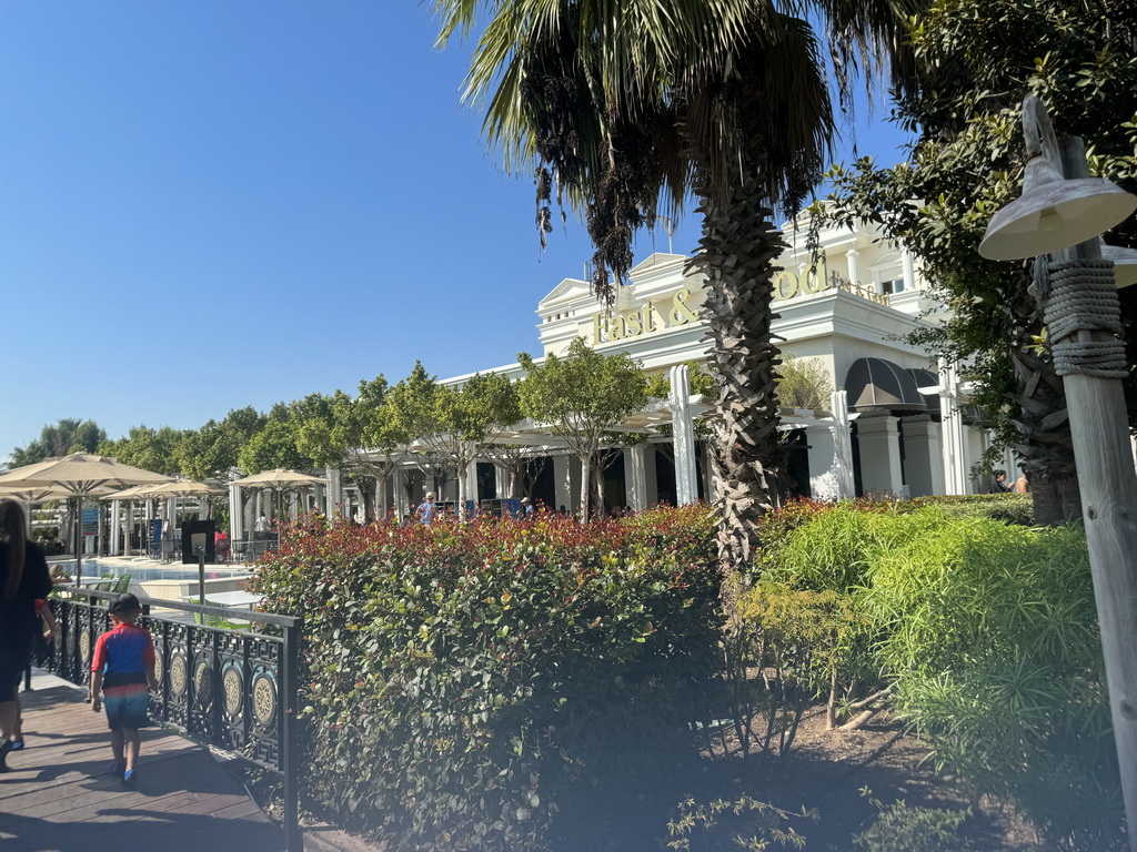 Front of the Fast & Good restaurant at the Aqua Land area of the Land of Legends theme park