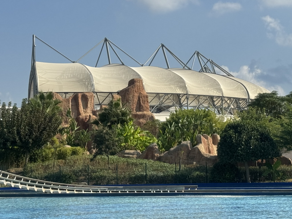 The Typhoon Coaster attraction at the Adventure Land area and the Stadium at the Aqua Land area of the Land of Legends theme park