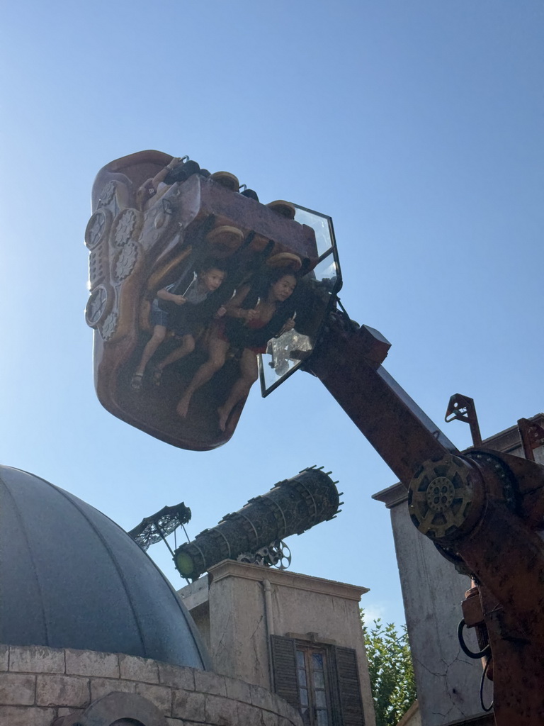 Miaomiao and Max at the Uptown Loop attraction at the Adventure Land area of the Land of Legends theme park