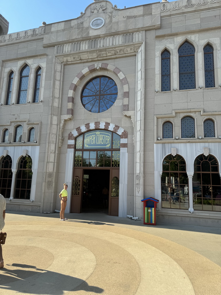 Front of the main building of the Hyper Coaster attraction at the Adventure Land area of the Land of Legends theme park