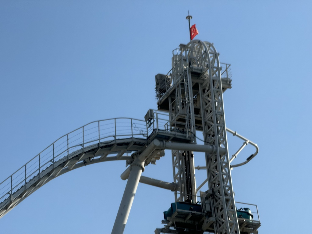 Top section of the Typhoon Coaster attraction at the Adventure Land area of the Land of Legends theme park
