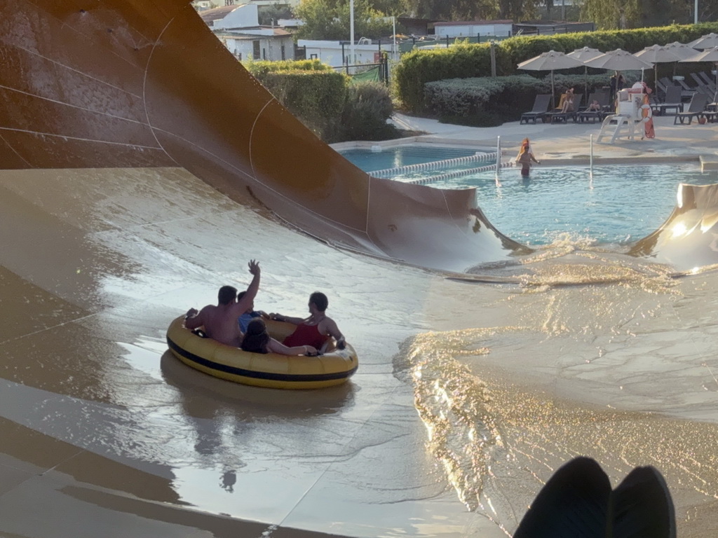 Miaomiao and Max at the Magicone attraction at the Aqua Land area of the Land of Legends theme park