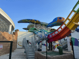 Front of the Turtle Coaster attraction at the Aqua Land area of the Land of Legends theme park