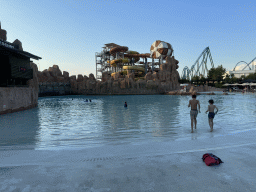 The Wave Shock Pool and the Sea Voyager, Starship, Abyss and Rafting Rapids attractions at the Aqua Land area of the Land of Legends theme park