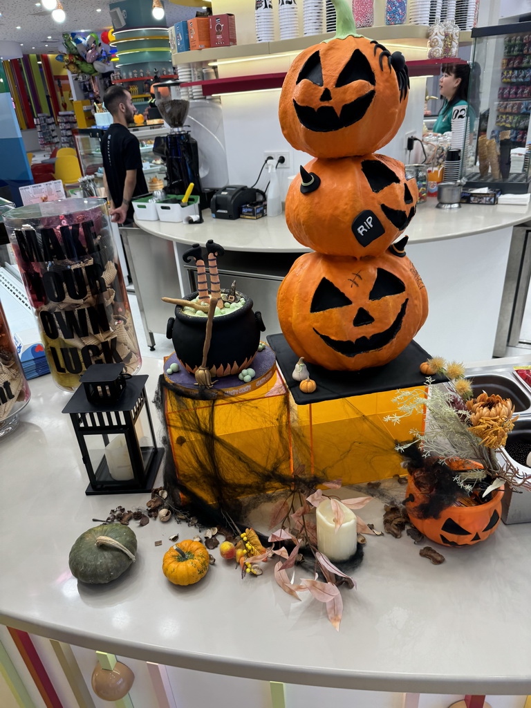 Halloween decorations at the Candy Candy store at the Shopping Avenue area of the Land of Legends theme park