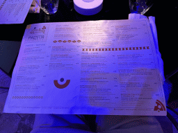 Menu of the Piazzetta Italiana restaurant at the Shopping Avenue area of the Land of Legends theme park
