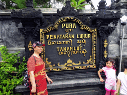 Sign in front of the Pura Luhur Penataran temple