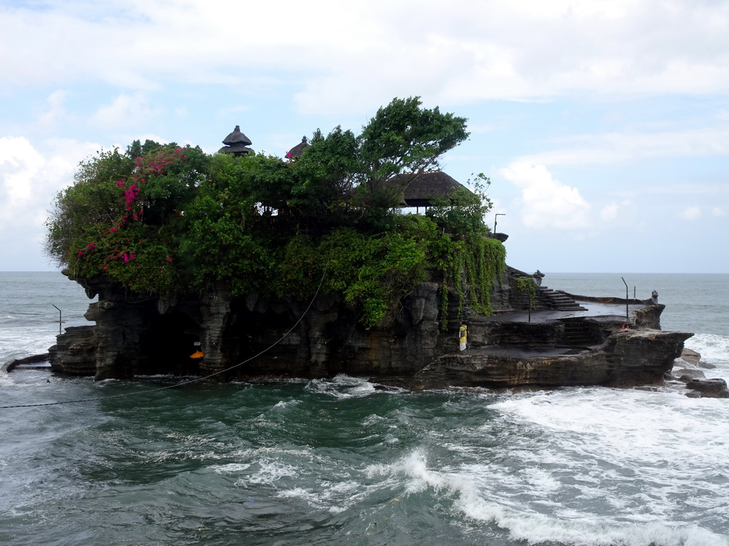 The Pura Tanah Lot temple, viewed from the shore at the Pura Luhur Penataran temple