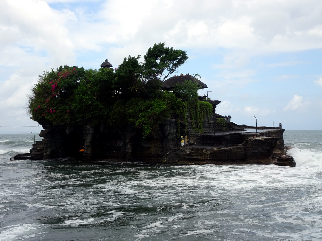 The Pura Tanah Lot temple, viewed from the shore at the Pura Luhur Penataran temple