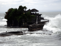 The Pura Tanah Lot temple, viewed from the gardens of the Pura Tanah Lot temple complex