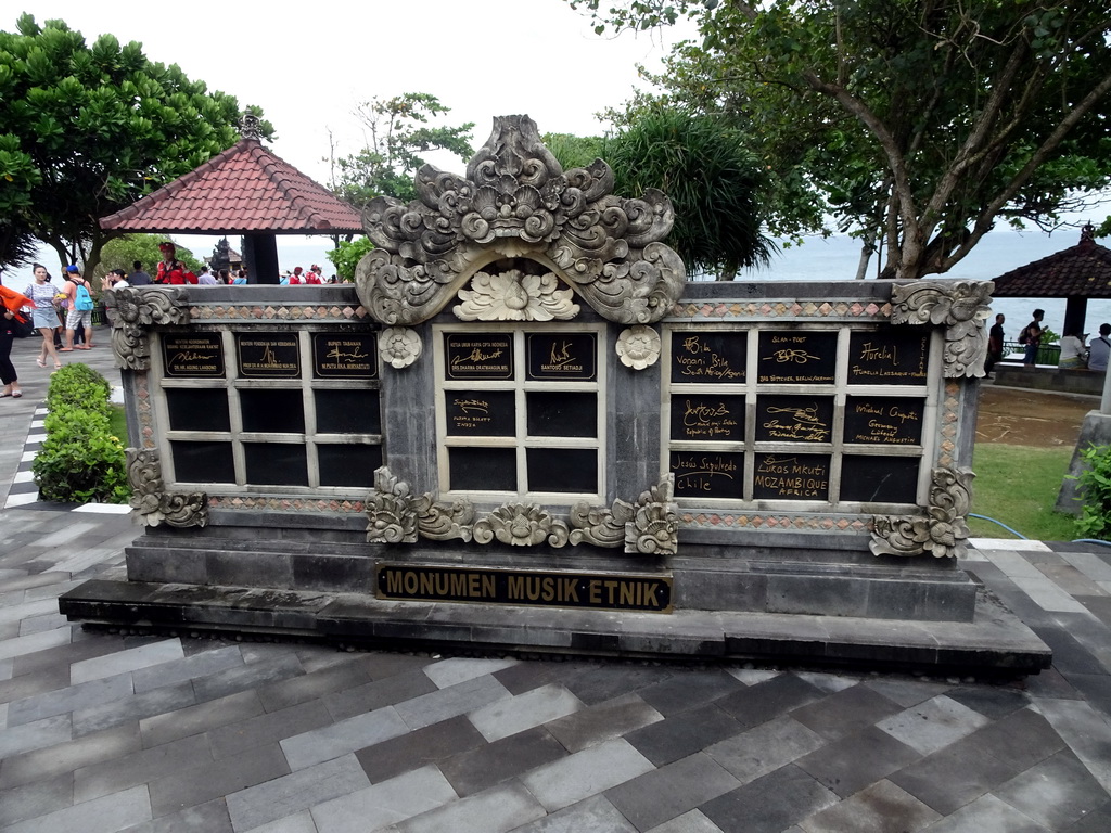 Ethnic Music Monument in the gardens of the Pura Tanah Lot temple complex