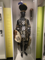 Zulu costume at the Ground Floor of the Africa Museum, with explanation