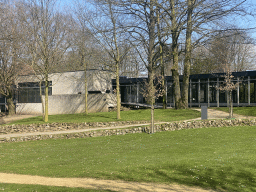 Back side of the main building of the Africa Museum, viewed from the Ghana village at the Museumpark