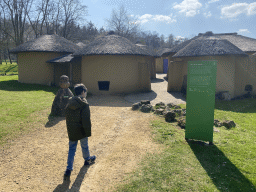 Max in front of the Ghana village at the Museumpark of the Africa Museum