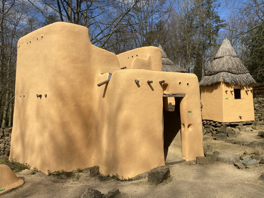Houses at the Mali village at the Museumpark of the Africa Museum