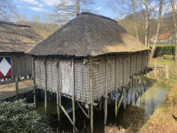 Houses at the Benin village at the Museumpark of the Africa Museum