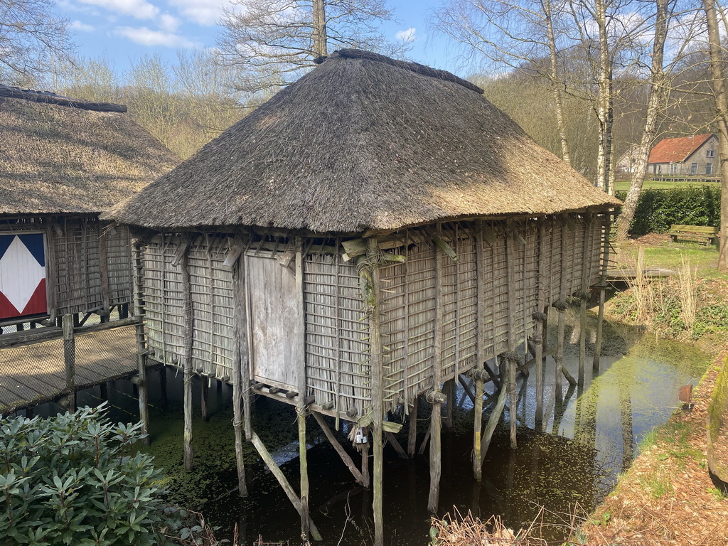 Houses at the Benin village at the Museumpark of the Africa Museum