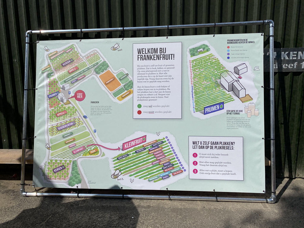 Map and information on the FrankenFruit fruit farm