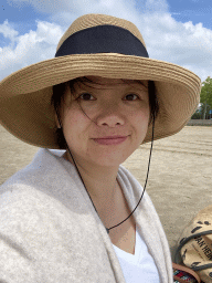 Miaomiao at the beach at the Binnenschelde lake