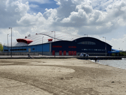 The Schelp swimming pool, viewed from the beach at the Binnenschelde lake