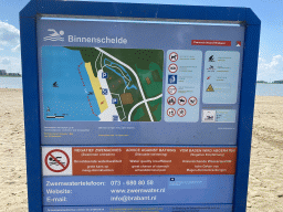 Information on the beach at the Binnenschelde lake